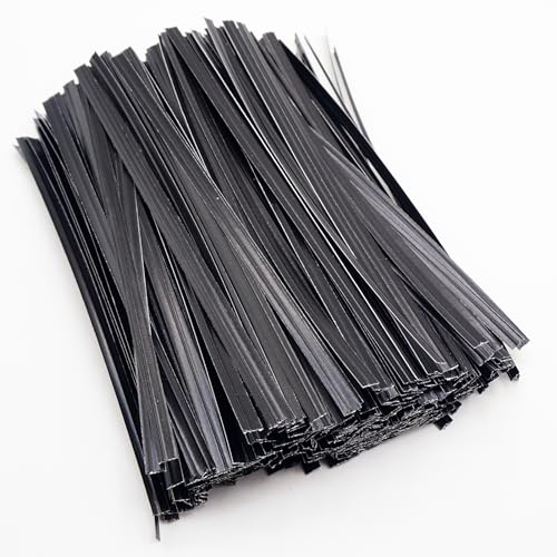 1000 Pieces Paper Twist Ties, 6 Inch Twist Ties Reusable Black, Bread Twist Ties for Arts And Crafts, Metallic Twist Ties Candy Ties for Bulk Food, Gift Bags, Halloween, Christmas - view 4