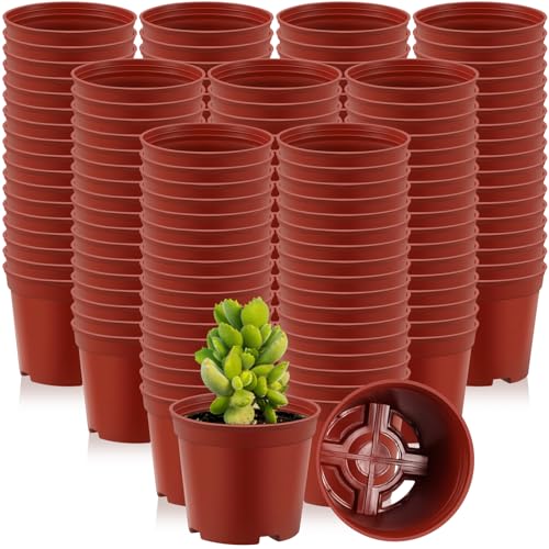 200 Pcs 2 Inch Black Mini Nursery Pots with Drainage Holes - view 3