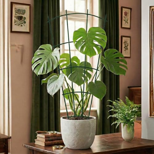 24" Metal Plant Trellis, Climbing Plant Support, 4 Pack (Green) - view 3