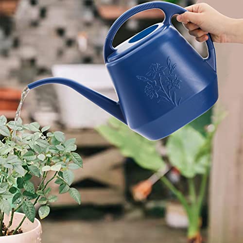 1-Gallon Plastic Watering Can with Comfortable Handle, Garden Watering Cans Long Spout for Indoor Outdoor Watering Plants, Blue - view 5