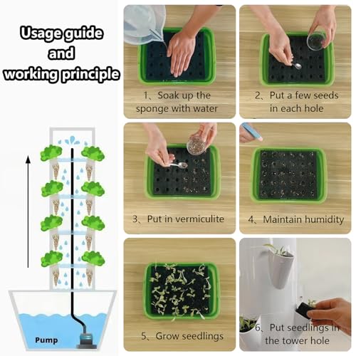 5-Layer Hydroponic Tower Garden Kit - Waterproof Soilless Growing System for Indoor/Outdoor Planting - Ideal Hydroponics Setup for Home Gardening - view 6