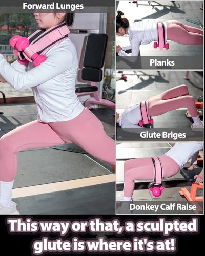 Hip Thrust Belt for Weights and Ankle Resistance Bands With Cuffs for Working Out,Hip Thrust Belt for Dumbbells Heavy, Kettlebells, Plates,Hip,Leg and Booty Builder, Glute Bridge Band - view 3