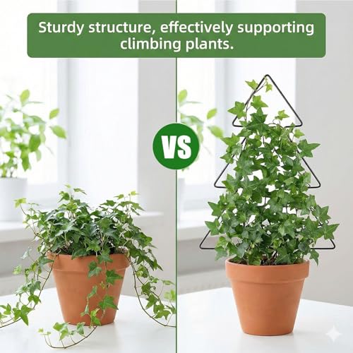 Christmas Tree Shape Plant Trellis for Climbing Plants, Metal Garden Support Frame for Indoor Potted Plants, Decorative Vine Stand for Holiday and Everyday Use - view 4