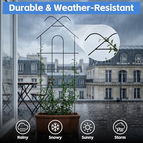 4 Pack 40" Metal Garden Trellis for Climbing Plants Outdoor - view 5