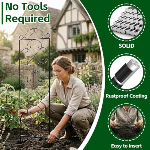 4 Pack 56" x 13.8" Metal Trellis for Potted Plants and Planters - view 2