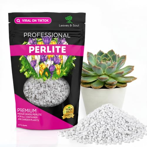 Leaves & Soul Perlite for Plants Medium Grade Perlite 2.2 Qt Soil Additive