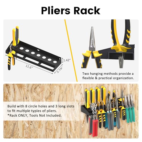 Wall Mount Hand Tool Storage Set, Screwdriver Organizer, Pliers Holder, Hammer Rack, Metal Hardware Tray for Garage Workshop Workbench - 4 Pack - view 3