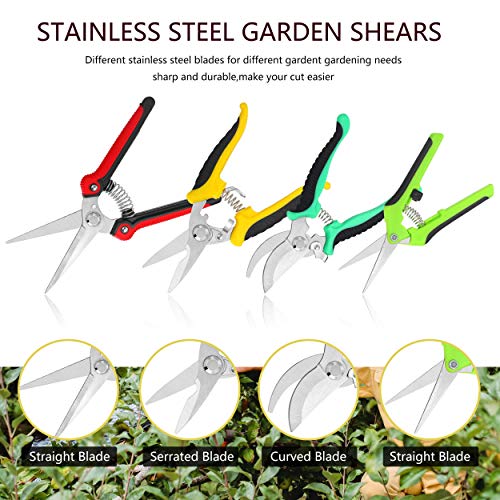 5‑Piece Garden Pruning Shears Set with Gloves & Storage Bag – Stainless Steel Trimming Scissors for Flowers, Herbs & Small Branches – Ergonomic Gardening Tools Kit (Multi-color) - view 2