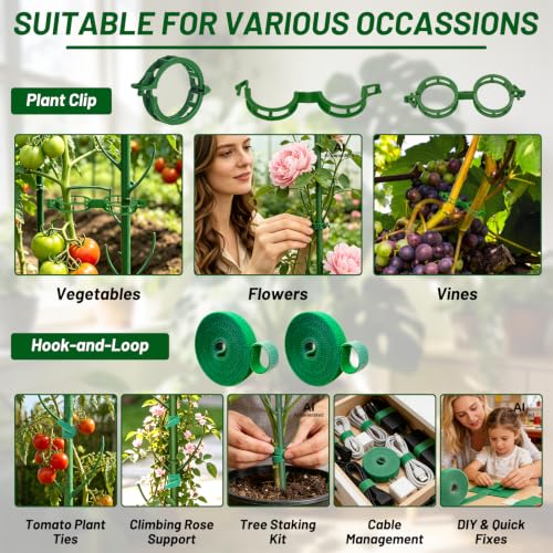 Monstera Plant Support, 6 Pack Upgraded Plant Stakes for Indoor Plants, 0.39 in Thick Stackable House Plant Stakes with Plant Tie & 20 Clips for Pothos, Vine, Climbing Plants - view 7