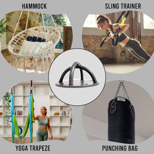 Ceiling Hooks - Industrial Strength Hold Up to 600 lbs, Includes Anchors & Bolts Yoga Starter Set - Suitable for Gym Rings, Suspensions, Indoor/Outdoor Use - view 5
