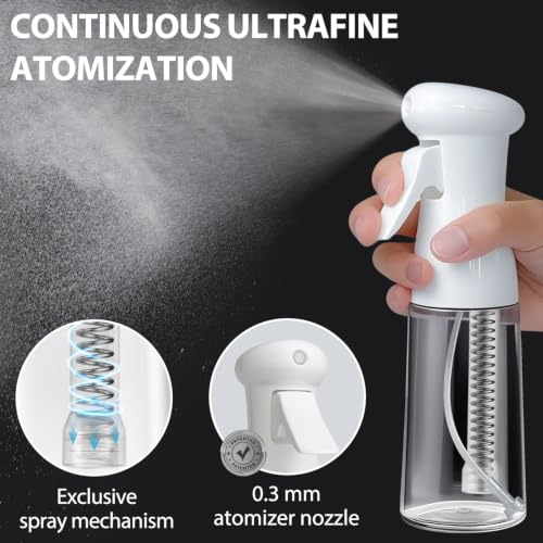 Continuous Spray Bottle – Ultra Fine Mist Sprayer For Hair | Water Spray Bottle For Hairstyling, Skincare, Plants & Cleaning, Travel | Hair Mister Spray Bottle, Leak-Proof, 6.8 OZ / 200 ML, White - view 5