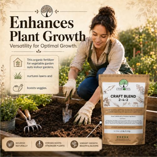 BuildASoil Fertilizer for Vegetable Garden and Organic Plant Food | Hand-Crafted Organic Fertilizer with 15 Premium Ingredients | Ensures Larger Plants and More Fragrant Flowers (10 LB - Medium Bag) - view 2