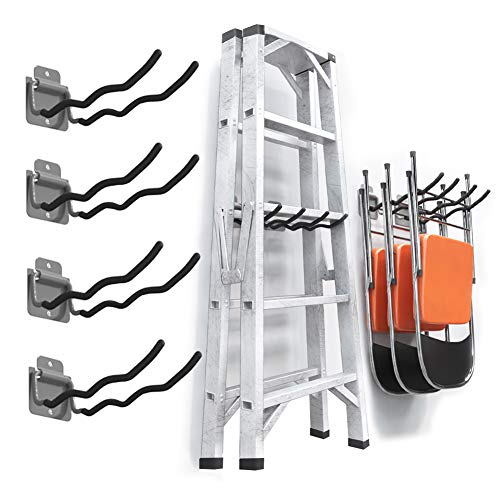 Garage Tool Organizer Hooks, 4-Pack Heavy-Duty 12" Steel Wave Hooks