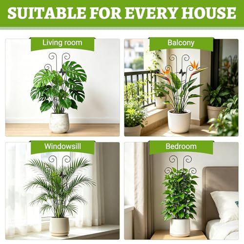Plant Trellis 2 Pack Trellis for Potted Plants 29.96 in Trellis for Climbing Plants Indoor Plant Support Expandable Metal Monstera Plant Support for Pothos Ivy with Plant Ties - view 6
