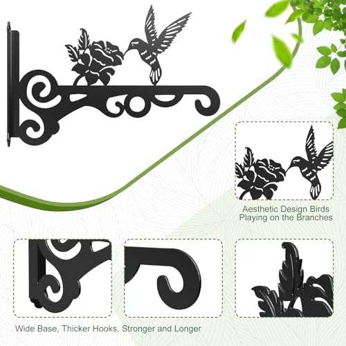 4-Pack 10 Inch Aesthetic Plant Hangers Outdoor Metal Plant Hooks Indoor - view 3