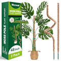 2 Pack 48'' Bendable Moss Pole Monstera Plant Support for Indoor Climbing Plants, Tall Plant Stick Support Stake for Potted Plants, Pothos, Philodendron