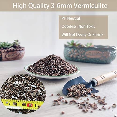Coarse Vermiculite for Plants Organic Occurring Mineral Potting Mix Medium for Potted Plants, Hydroponics, Terrariums, Orchids, Mushroom Or Reptile Habitats (15QT) - view 2