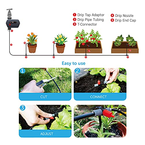 99942 Slow Drip Micro Irrigation Kit | Expandable DIY Watering System for Raised Beds, Containers, Gardens, Greenhouses & Shrubbery - view 4