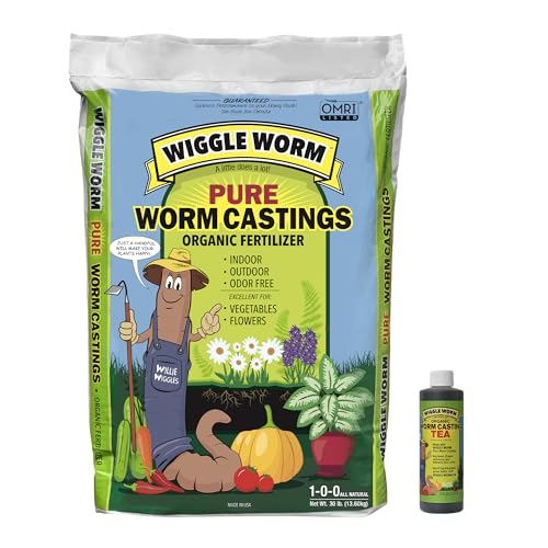 Wigle Worm Pure Worm Castings 30lb & Worm Castings Tea 8oz Bundle
