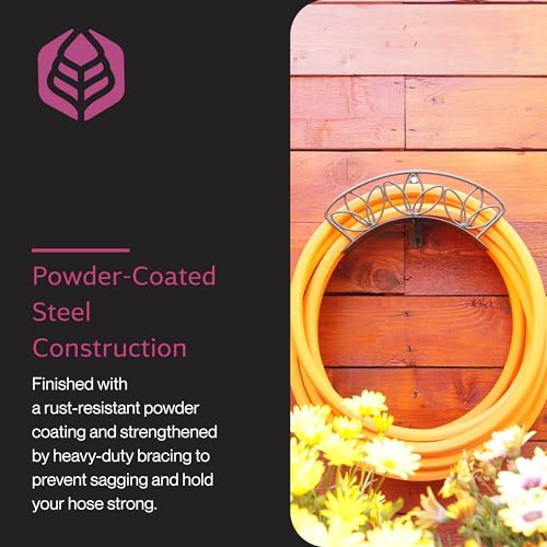 Heavy Duty Wall-Mounted Hose Hanger - Flower Design, Green - view 5