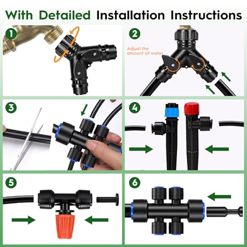 160FT Quick-Connect Drip Irrigation System 30FT 2/5" & 130FT 1/4" Tubing, Drip Irrigation Kit with Adjustable Nozzles, Automatic Garden Watering System - view 5