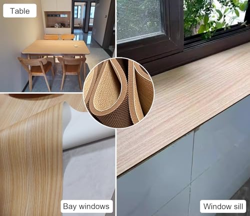 Waterproof Bay Window Cushion Cover, Non-Slip Rubber Backed Mat for Kitchen or Ledge Edge, Wood Grain Design, Protector Pad for Windowsill Decor, Easy to Clean - view 2