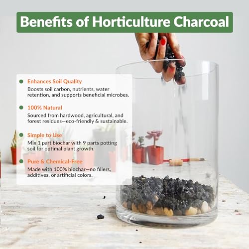 Premium Horticultural Charcoal Chips, Natural Soil Amendment for Areation and Healthy Microbe and Plant Growth. (24 Quarts) - view 3