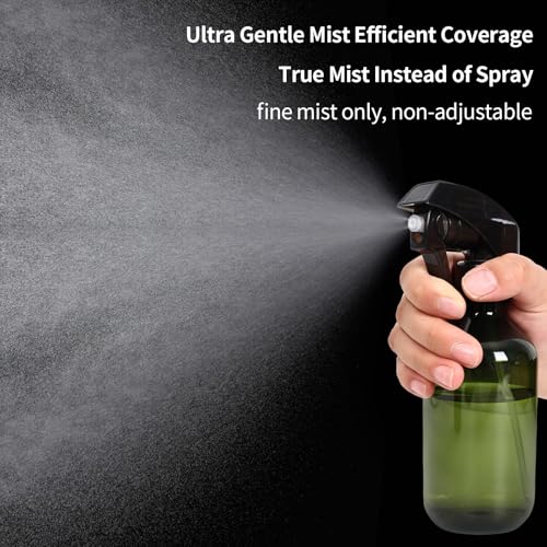 Cleaning Spray Bottles for Plants Misters for Inside, 2 Pack 10 oz Squirt, Water Spray Bottle Mist Sprayer, No Leak Hair Mister Empty with Adjustable Nozzle (Green) - view 3