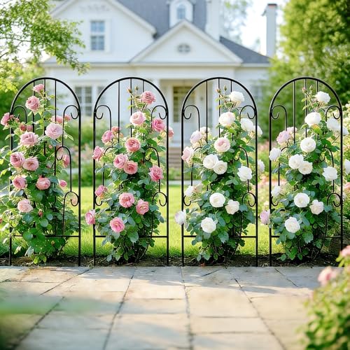 4 Pack Arched Iron Trellis, 45" H x 15.9" W, Decorative Scrollwork - view 7