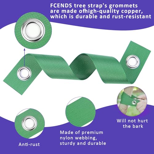Tree Straps for Staking, 8 PCS Tree Support Straps for Newly Planted Saplings and Hurricane Protection, Tree Straightening Ties Green - view 2