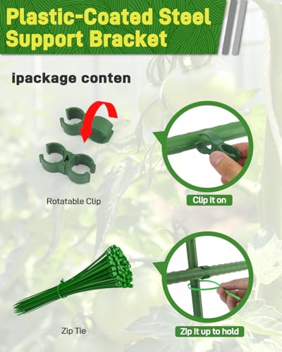 25 Pack 4FT Garden Stakes, 0.78" Steel Core Plastic Covered - view 5