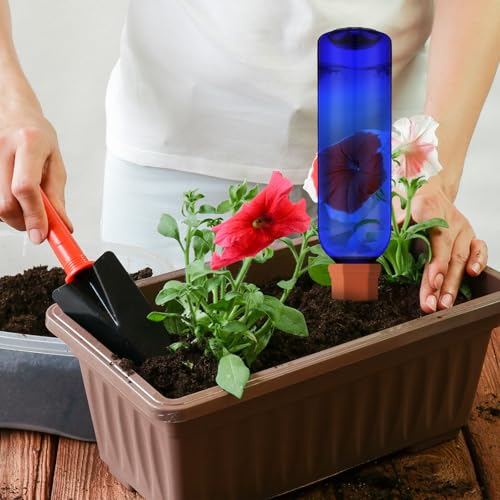 12 Pcs Watering Spikes for Indoor Plants Include Terracotta Self Watering Spikes Devices and 26 oz Plastic Bottles Slow Release Vacation Insert Automatic(Blue) - view 5