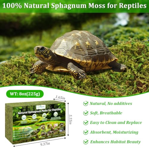 8OZ Sphagnum Moss for Reptiles- 10QT Natural Reptile Moss Bedding - view 2