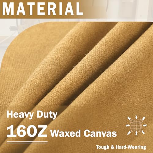Canvas Tool Organizer, Heavy Duty 16oz Waxed Canvas Garden Hand Tools Bag - with Hidden Zipper Pocket & Large Storage Capacity, Tool Carrier for Gardening Carpentry Tools | 11.5" x 7" x 7.5" - view 3