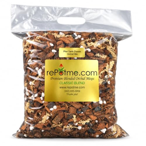 Orchid Potting Mix, Phalaenopsis Dark Classic Orchid Mix (Standard Bag) - Hand Blended in The USA