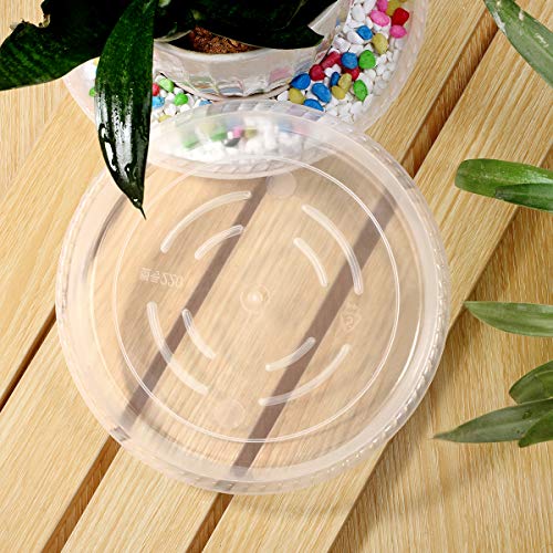 Large Plant Saucers Drip Tray 2 Pack 14 Inch Heavy Sturdy Plastic Flower Pot Saucers for Indoor,Clear Plastic Planter Water Tray for Plant Pots Liners (14''-Clear) - view 3