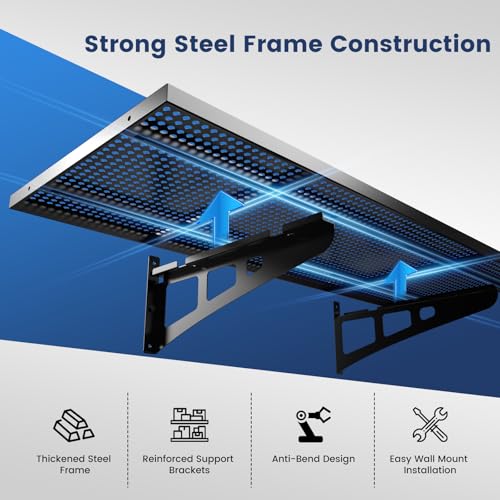 Garage Wall Shelves Heavy Duty 2-Pack, Wall Mounted Metal Shelf 48 Inch - view 5