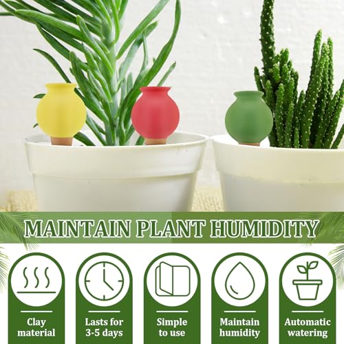 8 Pack Terracotta Self Watering Spikes - Auto Irrigation Stakes for Potted Plants, Indoor & Outdoor Plant Waterer Devices with Anti-Overflow (Easy 5 Min Setup(4 Colors) - view 5