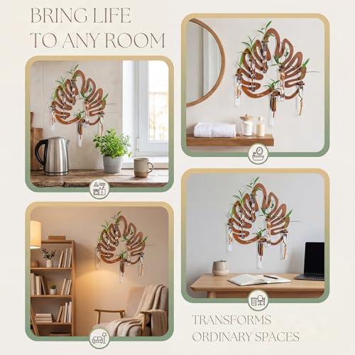 Leaf-Shaped Plant Hanging Propagation Stations with 6 Glass Vases & 1 Spare - view 5