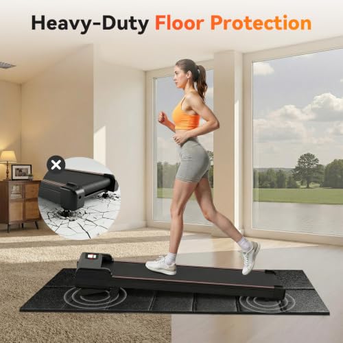 Treadmill Mat for Carpet & Hard Floors, 79 x 39 Inch Foldable - view 3
