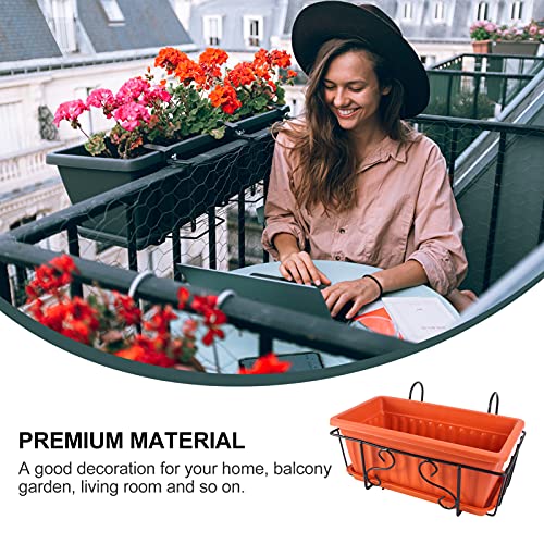 1set Hanging Flowerpot Rack Rectangular Balcony Plant Display for Mini Plants Garden Supply Delicate Design for Home Decoration and Vertical Gardening Space - view 5