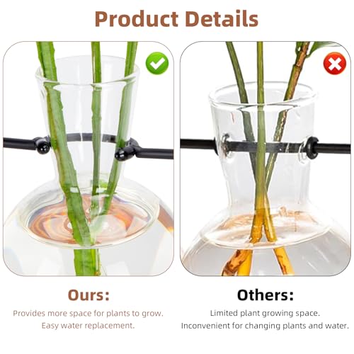 Plant Propagation Station with Wood Stand - 4 Bulb Glass Vases - view 3