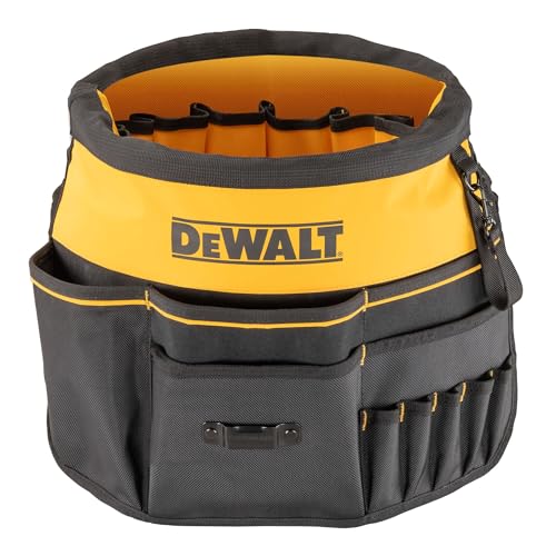 DWST560109 Foldable Multi-functional Tool Bag, Bucket Cover, Garden Bag, Soft Black & Yellow