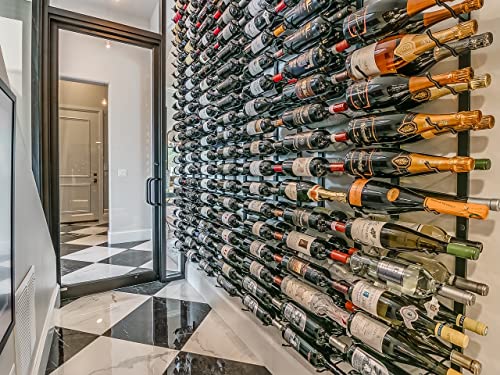 W Series Luxe Wine Rack 4 - Metal Wall Mounted Wine Rack - Modern, Label Forward Wine Storage - Space Saving Wine Rack with 24 Bottle Storage Capacity (Chrome Luxe) - view 4