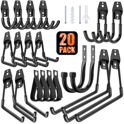 20-Pack Heavy Duty Garage Hooks for Storage & Hanging Items
