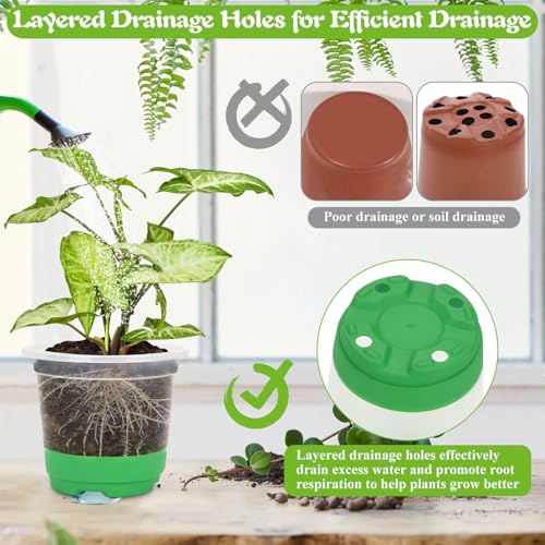 51PCS Reusable Seed Starter Kit Includes 26 Packs 3 Sizes Clear Nursery Pots with Silicone Base, Repotting Mat, Gardening Gloves, Plant Labels and Seedling Tools for Easy Transplant - view 6