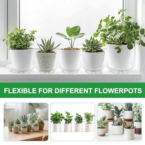 20 Pack Clear Plant Saucers (6/8/10/12 in) – Indoor/Outdoor | Plant Saucer, Plant Trays, Plant Drip Trays, Plant Water Catcher Tray, Plastic Trays for Plants, Flower Pot Saucers. - view 6