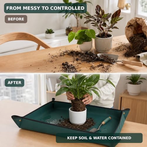 Repotting Mat for Indoor Plants, Gardening Mat for Bonsai, Oxford, 29.5" - view 3
