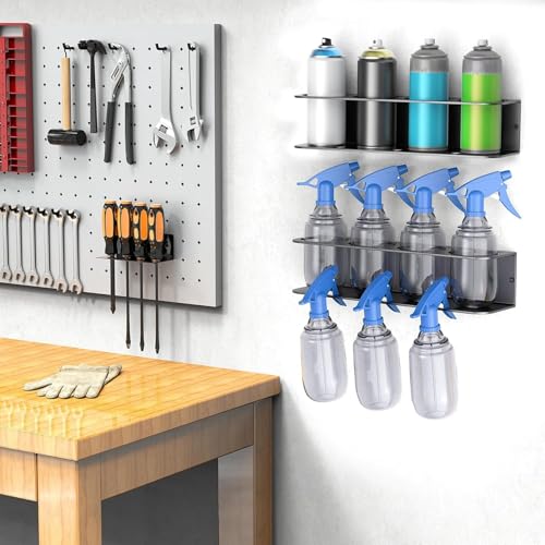 Wall Mount Spray Bottle Holder, Metal Spray Can Storage Rack - view 2