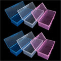 6-Pack Nail Storage Organizer with Breathable Lid, 7.5" x 3" x 1.5" Pink Blue Clear Plastic Box Case, Small Nail Tool Organizer Case for Nail Files, Makeup Brushes, Combs, Press on Nails